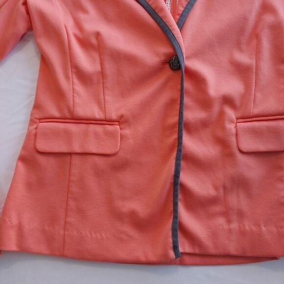 Company Ellen Tracy Company Jacket Peach One Button Blazer Long Sleeve Small - Picture 2 of 7